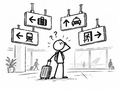 Trying to find the way through an unfamiliar airport